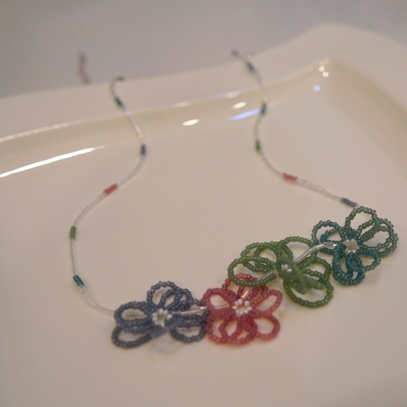 Handmade beaded necklace, Japanese seed beads - Picture 3 of 12